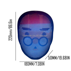 หน้ากากไฟ LED พร้อมหน้ากากฮาโลวีน LED ควบคุมด้วยแอพได้หน้ากากเรืองแสงดิจิทัลสำหรับงานปาร์ตี้คอสเพลย์ - Product Image 6