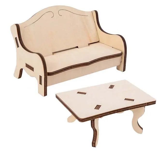 Puzzels 3D pour enfants DIY Play 3d meubles en bois siège miniature canapé assemblage ensembles de meubles