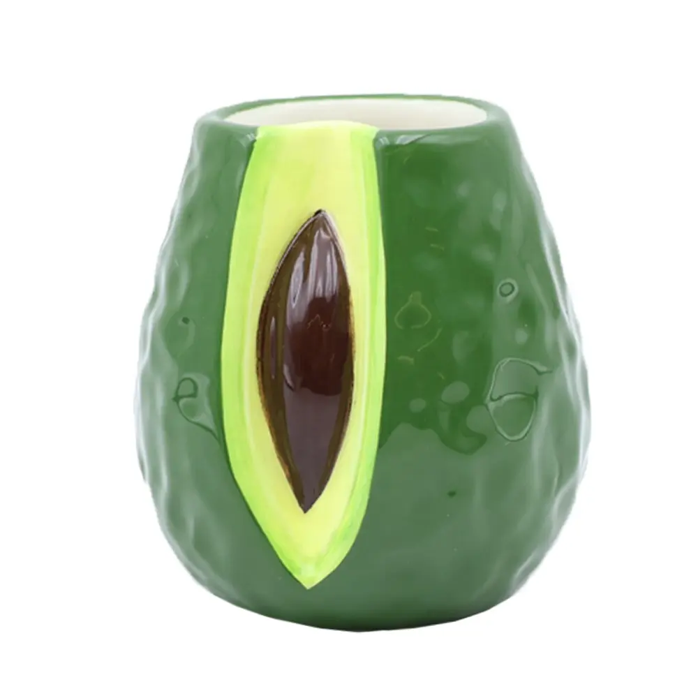 Custom logo 2oz 3oz unique fruit porcelain mini tumbler cup shot glass set ceramic green avocado Mexican tequila shot glasses