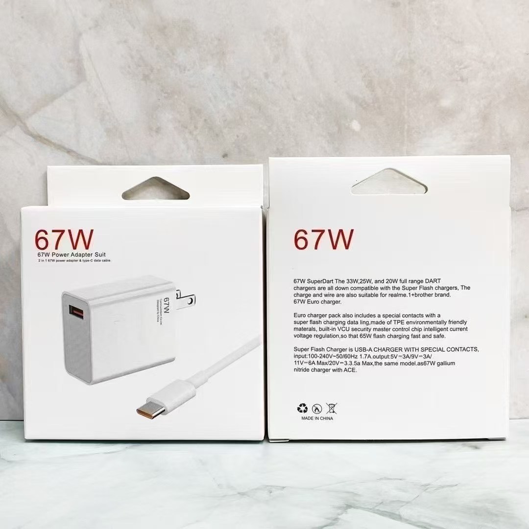 Cargador blanco de 67W + cable de 6A