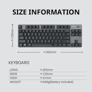 Logitech K835 Led Usb 84 teclas de escritorio RGb retroiluminado Gaming Mini Teclado mecánico con cable teclas reemplazables