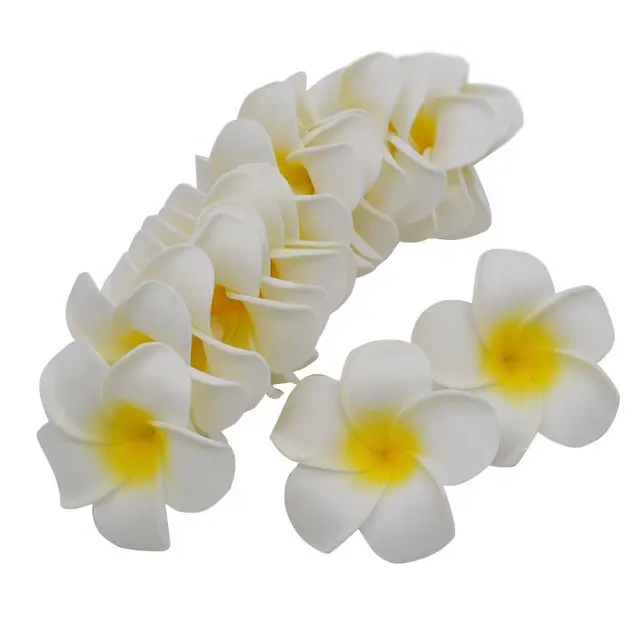 Artificial de Hawaii Beach Plumeria de espuma flor huevo cabezas de Frangipani para bricolaje diadema corona Hawaii playa boda fiesta Decoración