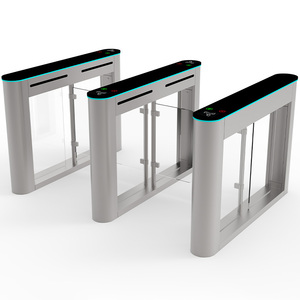Torniquete de barrera oscilante de puerta de velocidad de gimnasio de lujo con lector de código QR y sistema de seguridad de reconocimiento facial - Product Image 2