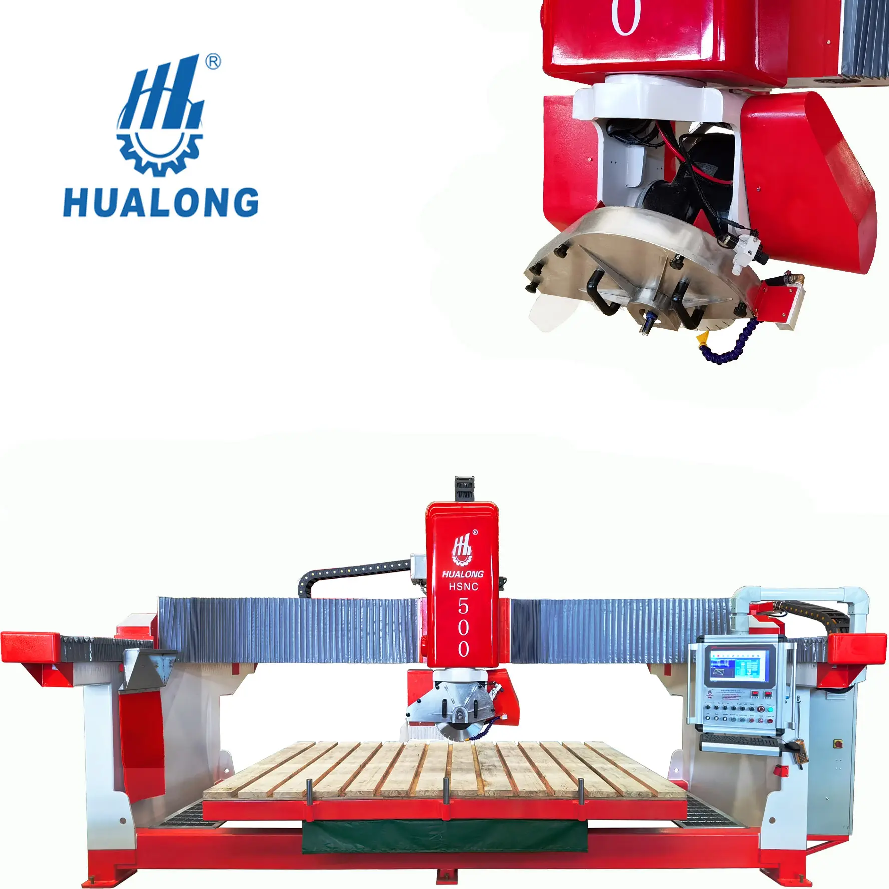 Hulong maquinaria, 5 eixos cnc ponte serra pedra mármore máquina de corte para slab com sistema italiano venda imperdível