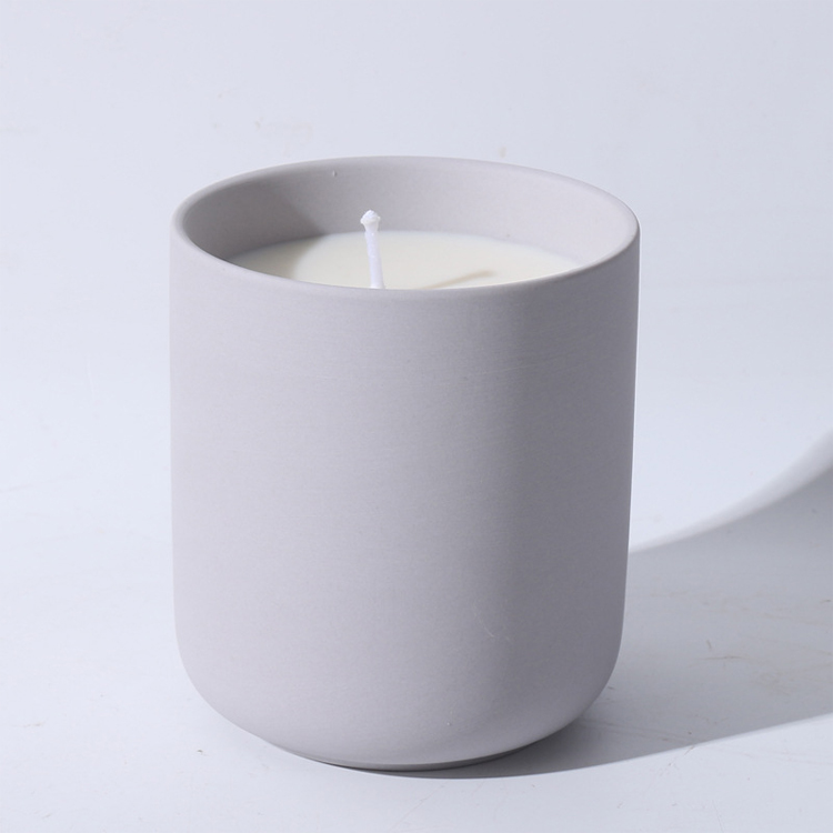 Custom Home Hotel Cafe 12oz Ceramic Scented Candle Containers Empty Vessel Candle Jars Ceramic Candle Holder with Lid