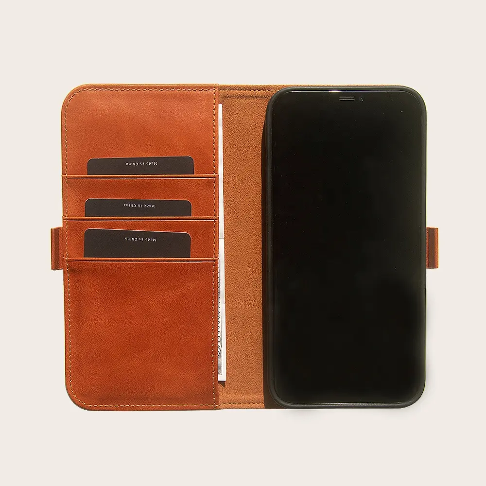 Hochwertige neue Mode echte Pu Flip Brieftasche Handy hülle Leder für iPhone 14 Pro Leder Brieftasche Fall