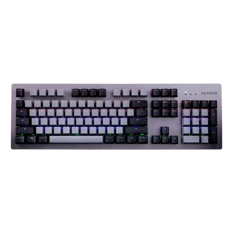 Dearmo F20 Tastatur Gamer Teclado RGB Hintergrund beleuchtung Kabel gebundene mechanische Tastatur Aluminium legierung Gaming Tastatur
