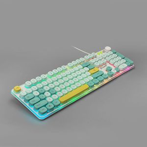 Teclado transparente de Metal ligero RGB para juegos con cable USB teclado flotante con retroiluminación con botón de ajuste de sonido, - Product Image 3
