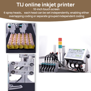 Industrial 12.7mm TIJ Inkjet Printer High-Accuracy Paper Egg Expiry Date <strong>Machine</strong> 4 Heads Flex OEM/ODM T600 - Product Image 4