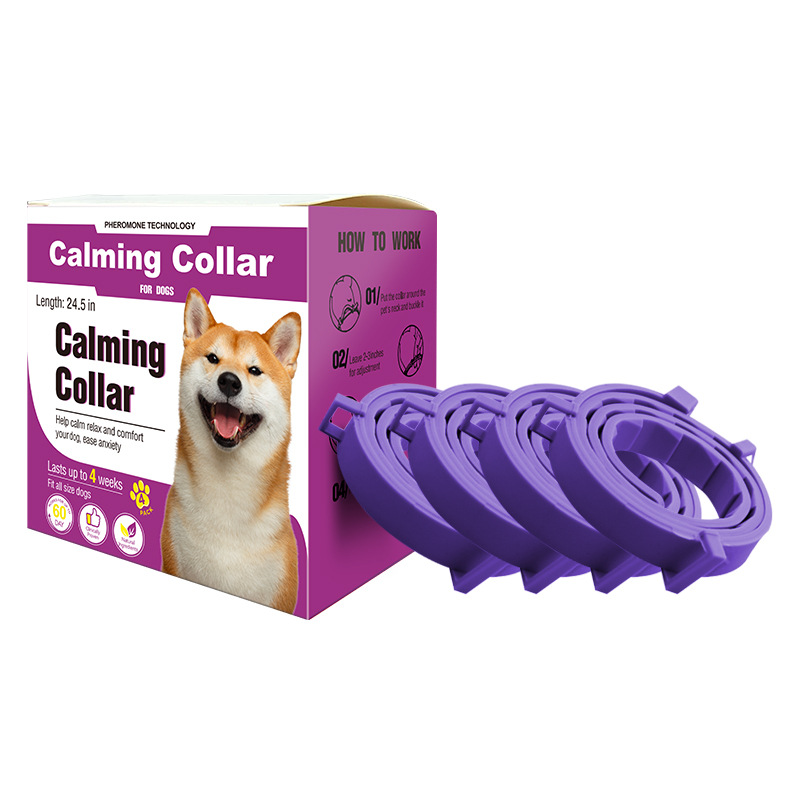 Purple calming collars, 4-pack, 63.5cm for dogs
