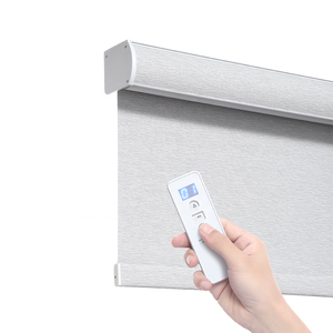 Customize <strong>Window</strong> Shades <strong>With</strong> Remote Control Electric Double Black Out Blinds Smart Roller Blinds for <strong>Windows</strong> - Product Image 1