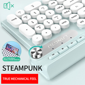 Ancreu LT500 2.4G Optical Punk <strong>Wireless</strong> <strong>Keyboard</strong> and Mouse Set Office Computer <strong>Keyboard</strong> <strong>Wireless</strong> with Round Key