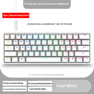 Teclado de ordenador de 61 teclas, Teclado mecánico Rgb, diseño ergonómico, teclado conectado, Ordenador de juegos barato, Keybo de ordenador para juegos - Product Image 4