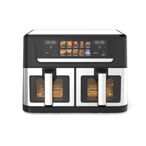 Most Popular 7L 8L 9L 10L 12L Double Basket air Fryers with Metal Air Fryers with <strong>Digital</strong> Touch Screen SS Cover - Product Image 1