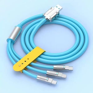 Adedi 1 adet şık tasarım 3-in-1 120W USB a tip-c veri kablosu süper hızlı şarj Android ve iphone'lar ile uyumlu - Product Image 1