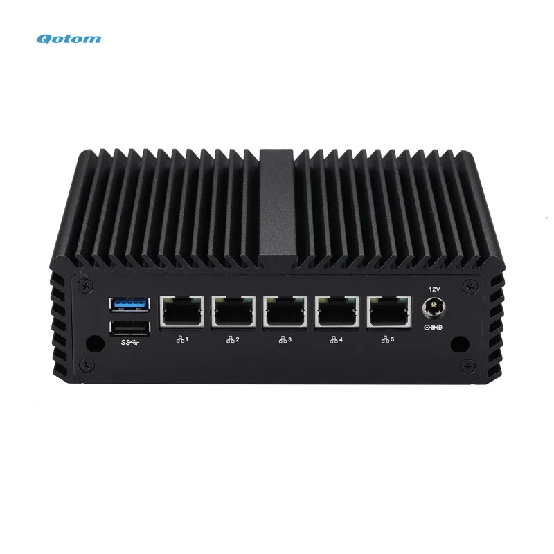 Qotom Q10821G5 J6412 Elkhart göl işlemci 3 ekran Video bağlantı noktası 5 I226-V 2.5 Gigabit LAN ağ güvenlik duvarı sunucu Mini PC