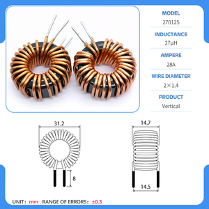 Tùy chỉnh 270125 330125 1mh 2mh sendust hình xuyến cuộn cảm từ vòng cuộn cảm lớn hiện tại nhiều Thông số kỹ thuật - Product Image 5