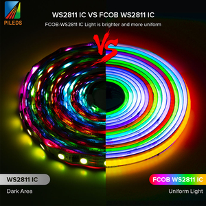 WS2811 Pixel COB Светодиодная лента, световая лента RGB 5 м 12 В SM16703 / 1903 IC 216 светодиодов/м, адресуемый программируемый цифровой цвет мечты - Product Image 2
