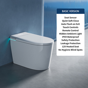 <strong>Basic</strong> Smart Floor-standing Toilet Seat with <strong>Sensor</strong> Heating Remote Control Automatic Flushing &amp; Nightlight Illumination - Product Image 2