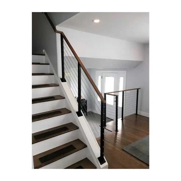 Appartamento di alta qualità per scale pedonali ringhiera moderna in acciaio inossidabile filo balaustra