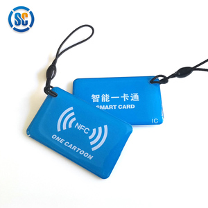 Sencan印刷可能QRコードnfc名刺メタルリングエポキシ13.56mhz rfid nfcキーチェーンタグ弾性ストリング付き - Product Image 5
