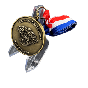 2023 dọc ba hội nghị giải thưởng Huy chương đồng khiên Đỏ trắng xanh ruy băng - Product Image 1