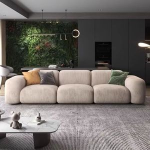 Moontree Set <span class=keywords><strong>Sofa</strong></span> ruang tamu Nordic mewah bentuk L furnitur lantai beludru 3 tempat duduk Modular bagian <span class=keywords><strong>Sofa</strong></span> Set - Product Image 2