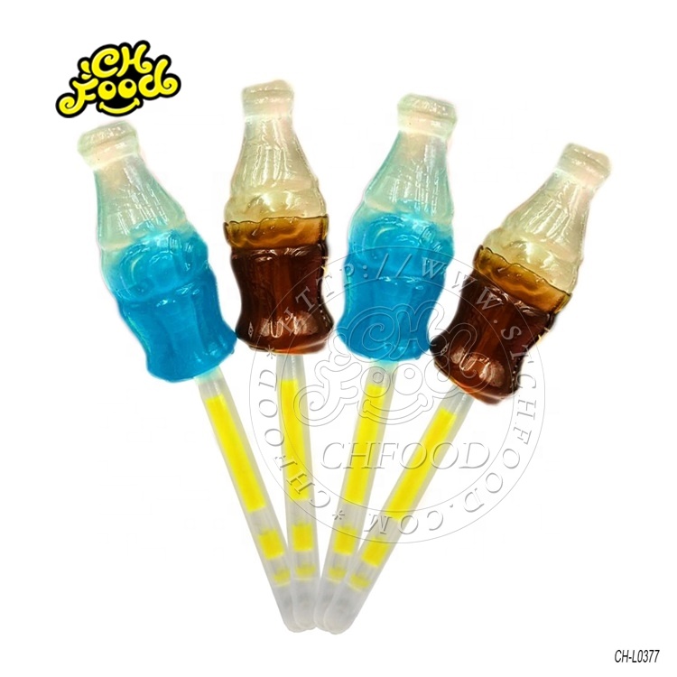 Softdrink Fluorescence Lollipop Cola Bottle Shape Hard Candy