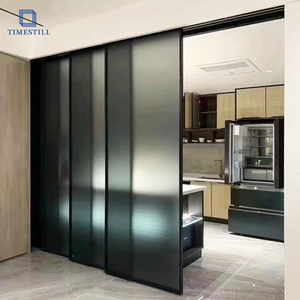 ประตูกระจกบานเลื่อนแบบโมเดิร์น 3 บาน เชื่อมต่อกันได้ ตัวเลือกกระจกศิลปะ - Product Image 1