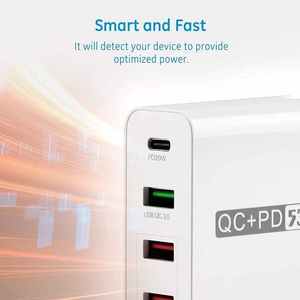 51W 3.0 PD QC hızlı şarj 4 Port taşınabilir USB adaptörü Tablet ab abd AU hızlı duvar şarj tak hızlı şarj - Product Image 6