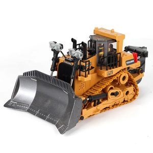 Popüler Mini Rc araba 1:24 paletli buldozer modeli çocuk oyuncak kamyon 9CH iş makinesi uzaktan kumanda alaşım araba - Product Image 2