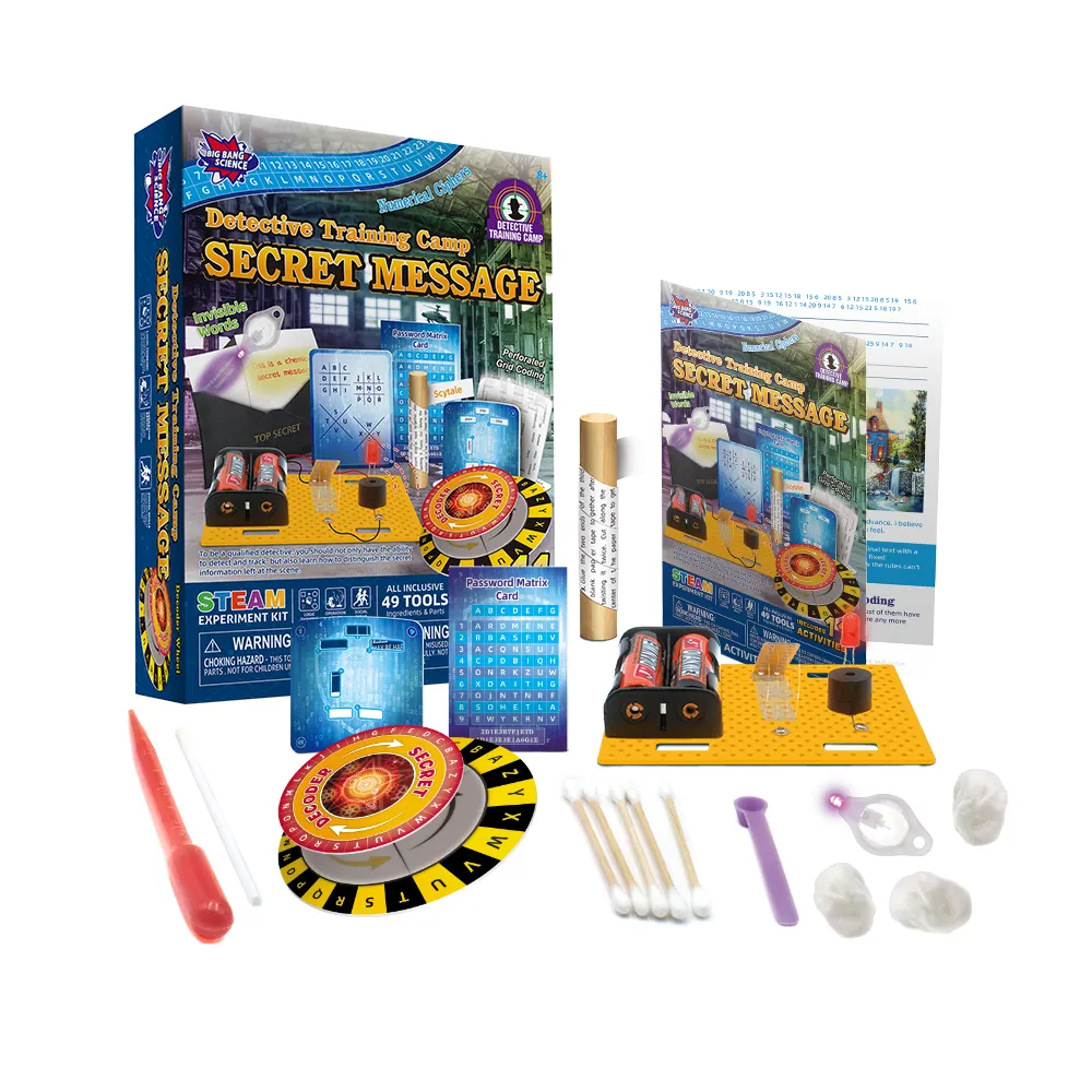 Kit de ciências para crianças, kit de equipamentos de espionagem DIY para crianças, kit de experimentos de ciências para detectives por atacado