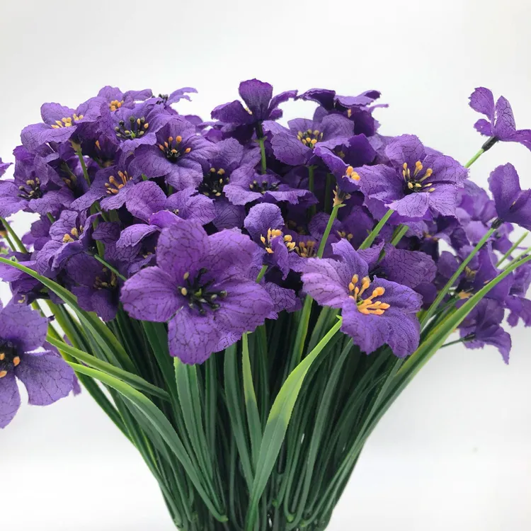 Натуральная фиолетовая шелковая ткань HZZL01, аналогичный Африканский новый фиолетовый искусственный цветок для дома, свадьбы, сада, внутреннего и наружного декора