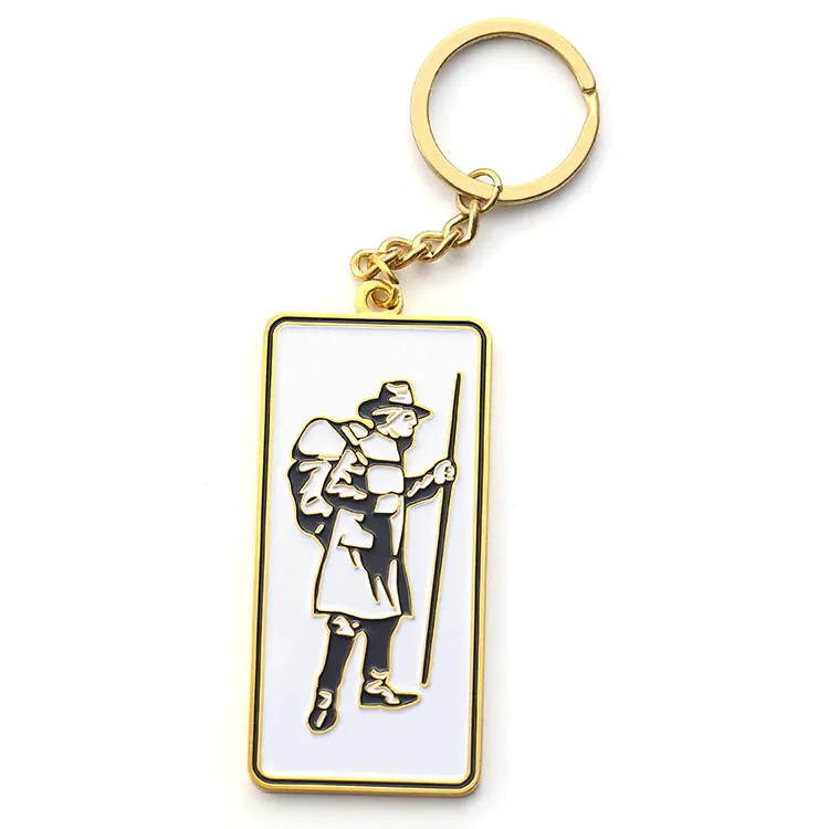 พวงกุญแจทองคำทรงสี่เหลี่ยม,ทำจากโลหะนุ่มเคลือบสำหรับนักท่องเที่ยวจากอลาสก้า Klondike Channel