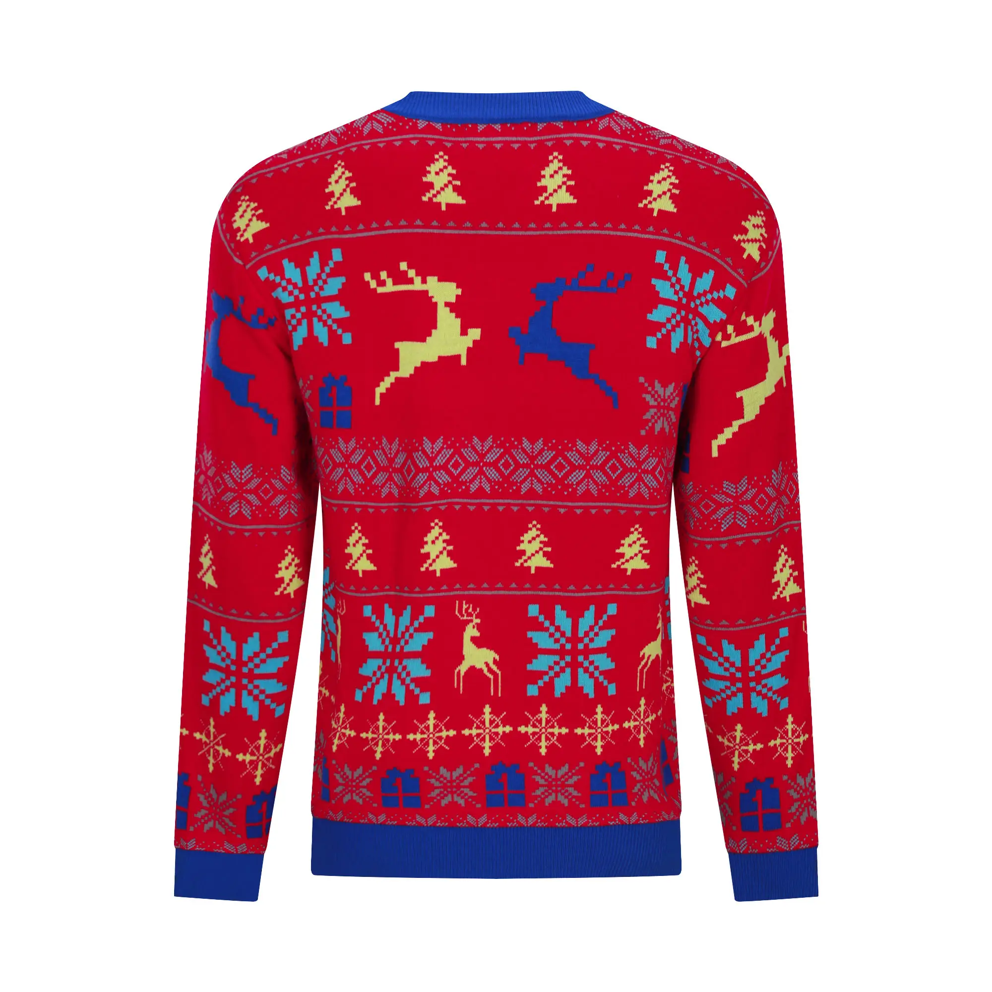 Nanteng, prendas de punto personalizadas, patrón de Papá Noel tridimensional, manga larga, suéter Unisex, suéter de Navidad