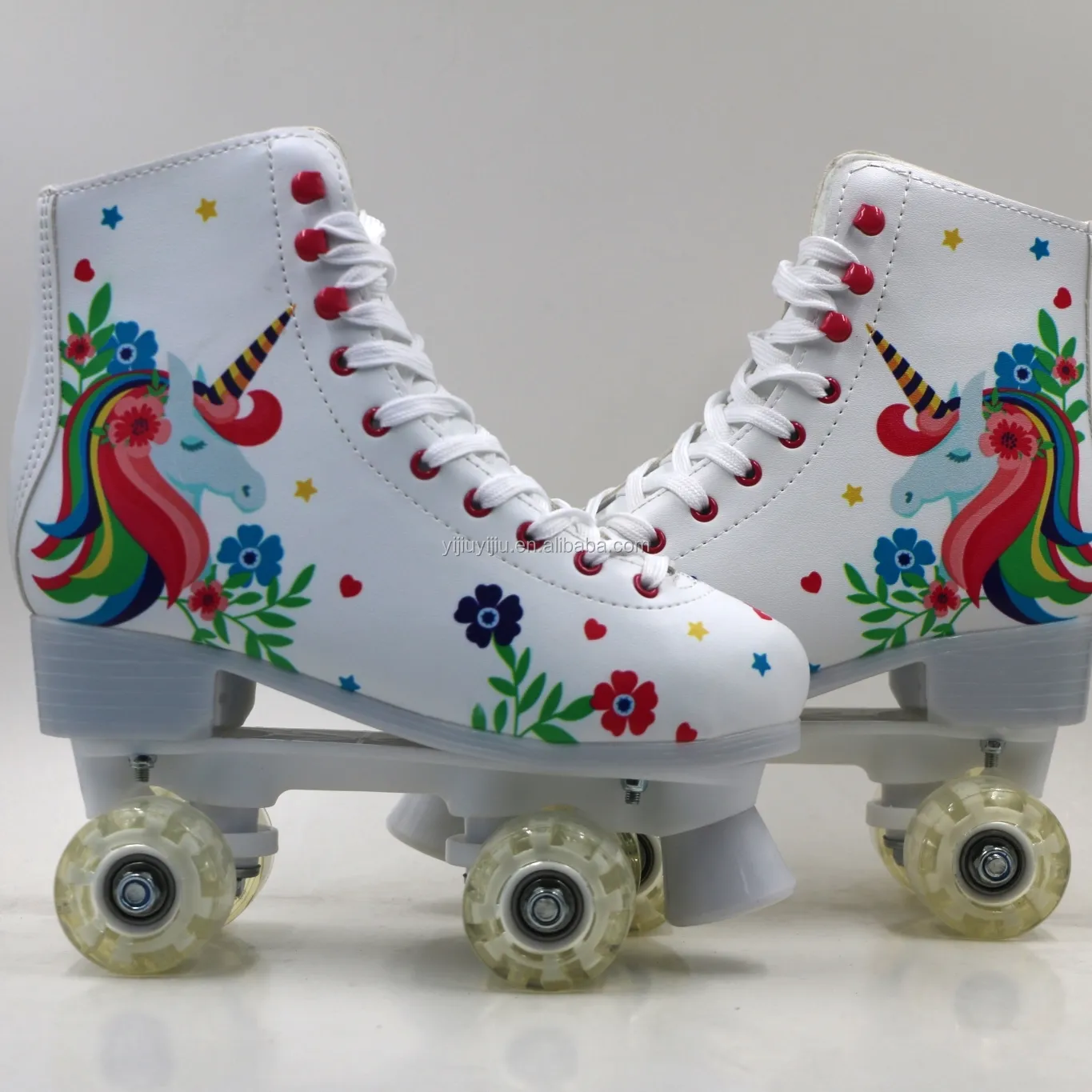 Roller skates inline com suporte, engrossado, liga de alumínio, ajustável, oito rodas, flash completo, velocidade de patins de rolo para crianças