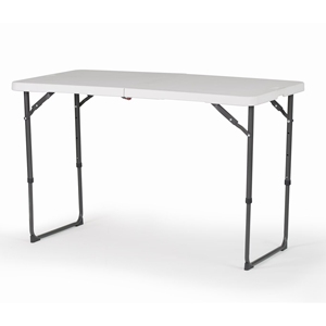 高品质4英尺高可调半折矩形桌，带锁，适用于室内室外活动 - Product Image 4