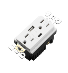 质量保证电动<span class=keywords><strong>USB</strong></span>插座墙壁电气<span class=keywords><strong>USB</strong></span> C墙壁插座方便UL Cu美国标准电源充电15A