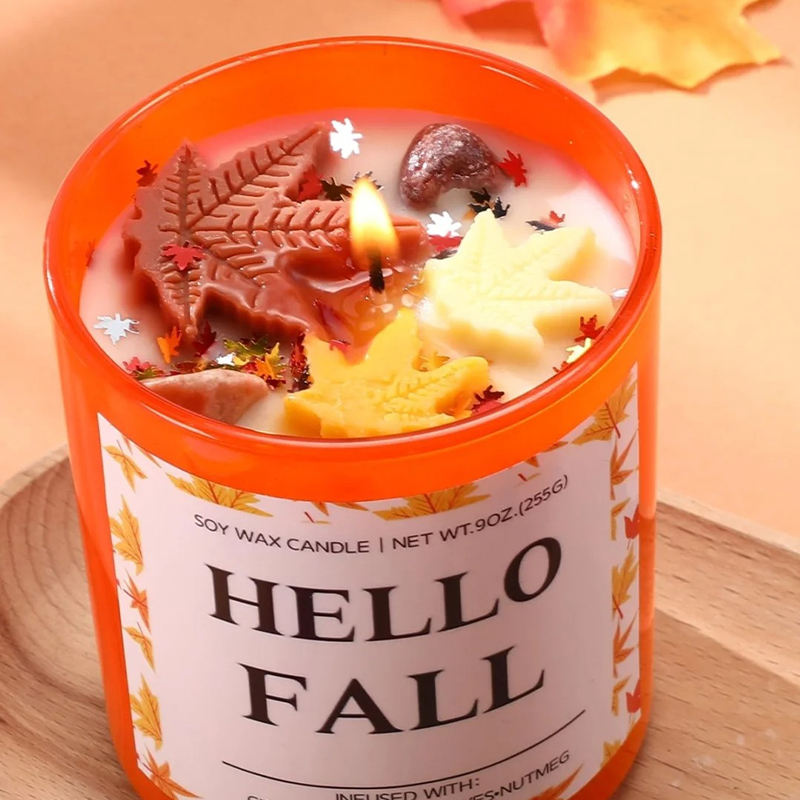 Autumn-themed candles