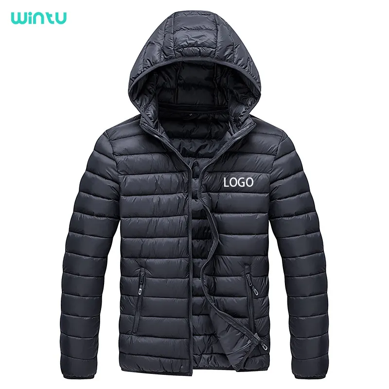 Manteau d'extérieur matelassé chaud à fermeture éclair pour homme, veste décontractée, prix de gros