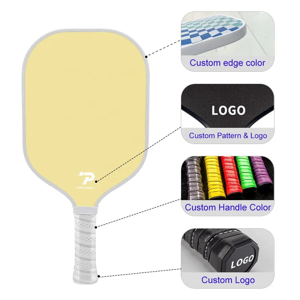 뜨거운 판매 맞춤형 로고 솔리드 Marcaroon 색상 내구성 유리 섬유 탄소 섬유 USAPA 피클볼 패들