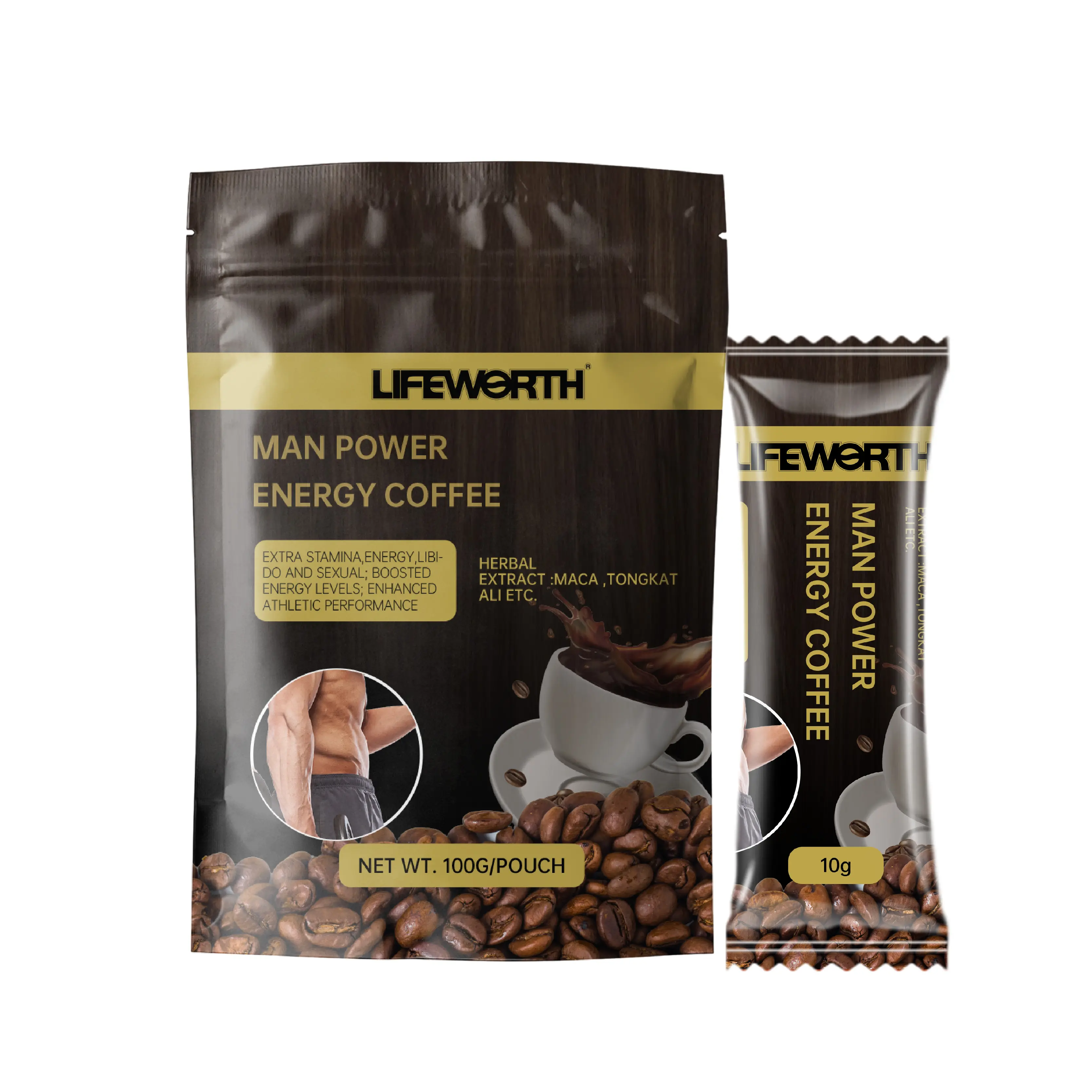 Lifeworth Tongkat Ali Maca Ginseng Extract Koffie Private Label Energie Kruiden Gezonde Koffie