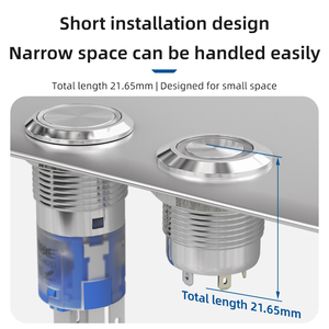 16mm Druckknopf schalter 12V 100mA SPDT IP67 Wasserdicht Druckknopf Metalls chale für die Steuerung der Instrumenten tafel - Product Image 2
