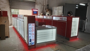 Trung tâm mua sắm điện thoại di động Phụ Kiện LED Showcase hiển thị điện thoại di động sửa chữa Mall kiosk MDF Thiết kế điện thoại di động kiosk - Product Image 2