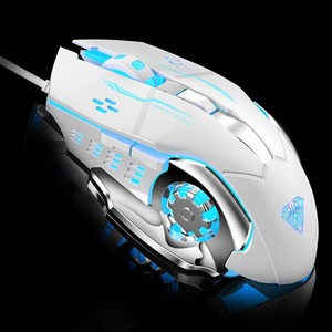 AULA S20 USB cablato Mouse da gioco 6 tasti accessorio meccanico E-sport con programmazione Macro Design ergonomico retroilluminato 3D - Product Image 5