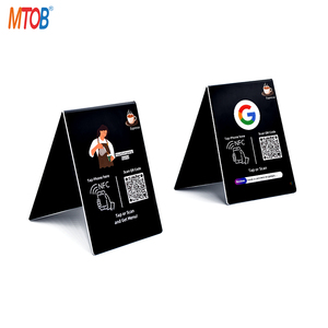 สื่อสังคมแบบไร้การสัมผัส 13.56mhz PVC ที่กําหนดเอง NFC รหัส QR ยืนแสดง NFC Google รีวิวขาตั้ง QR - Product Image 5