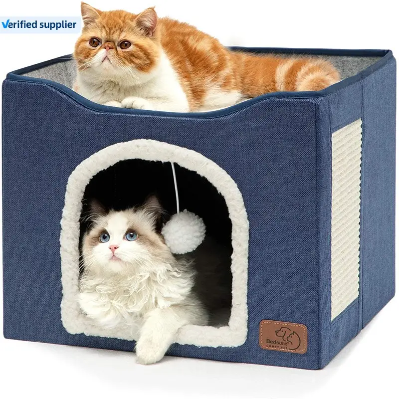 Vente en gros, matériau de luxe confortable, chaud, fermé, pliable, voyage, lavable, dortoir pour chat, grotte confortable pour chiens, lit pour animaux de compagnie, 2022