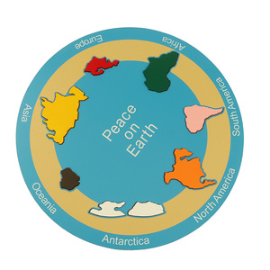 GE093 Montessori çocuklar ahşap eğitici çocuk oyuncağı yedi kıta disk Montessori