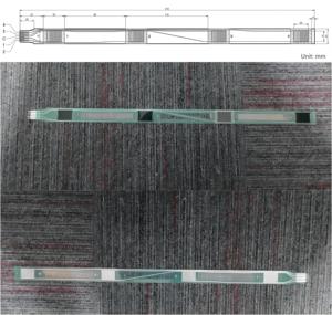 Sensor de pressão de filme flexível retangular de 4 zonas (FSR) personalizável para detecção de posição e monitoramento off-position.