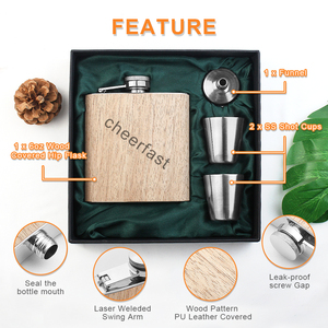 Tùy chỉnh thương hiệu Hip <span class=keywords><strong>Flask</strong></span> món quà thiết lập với Phễu & 2 ly 6 oz rò rỉ bằng chứng Whiskey Bình cho kinh doanh Quà Tặng cá nhân sử dụng - Product Image 5